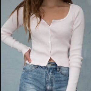 Brandy Melville light pink Zelly top